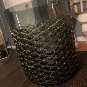 Black and Gold Beveled Glass Vase